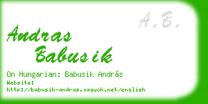 andras babusik business card